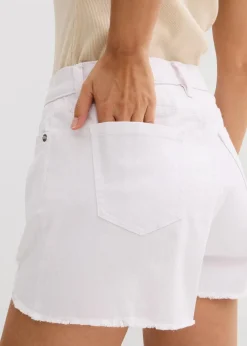 bonprix Bekleidung·Outdoorbekleidung|Bekleidung·Kleider|Highwaist-Shorts aus Twill weiß
