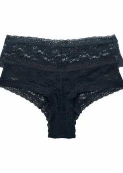 bonprix Wäsche·Dessous|Wäsche·Höschen|Hipster (2er Pack) schwarz+schwarz