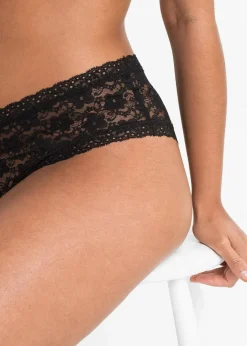 bonprix Wäsche·Dessous|Wäsche·Höschen|Hipster (2er Pack) schwarz+schwarz