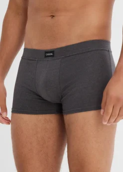 bonprix Boxershorts|Große Größen|Hipster mit Baumwolle (3er Pack) anthrazit meliert+hellgrau meliert+grau meliert