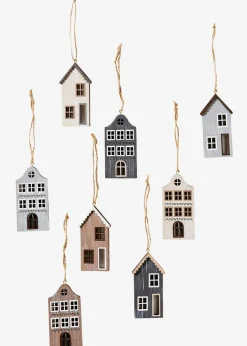 bonprix Sehr Beliebt|Wanddekoration|Hängedeko Häuser (8er Pack) grau/braun