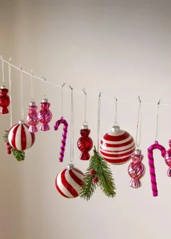 bonprix Wanddekoration|Wohnaccessoires|Hängedeko Zuckerstangen (2er Pack) pink/rot