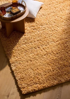 bonprix Hochflor-Teppiche|Hochflorteppich mit flauschiger Oberfläche gold