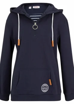 bonprix Bekleidung·Blusen & Tuniken|Sweat|Hoodie aus Baumwoll-Mix dunkelblau