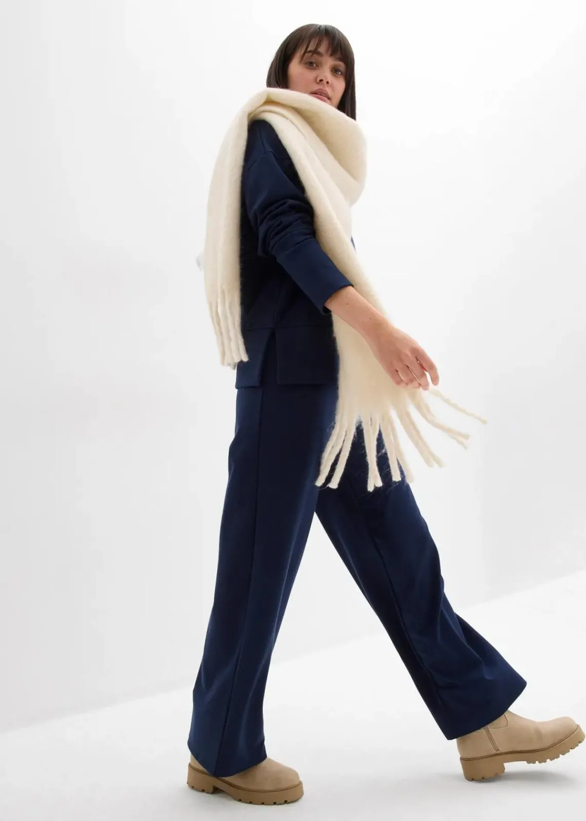 bonprix Bekleidung·Blusen & Tuniken|Sweat|Hoodie aus bequemen Punto di Roma dunkelblau