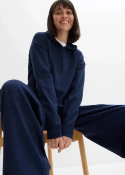 bonprix Bekleidung·Blusen & Tuniken|Sweat|Hoodie aus bequemen Punto di Roma dunkelblau