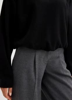 bonprix Bekleidung·Blusen & Tuniken|Sweat|Hoodie aus leicht glänzendem Viskose-Mix schwarz