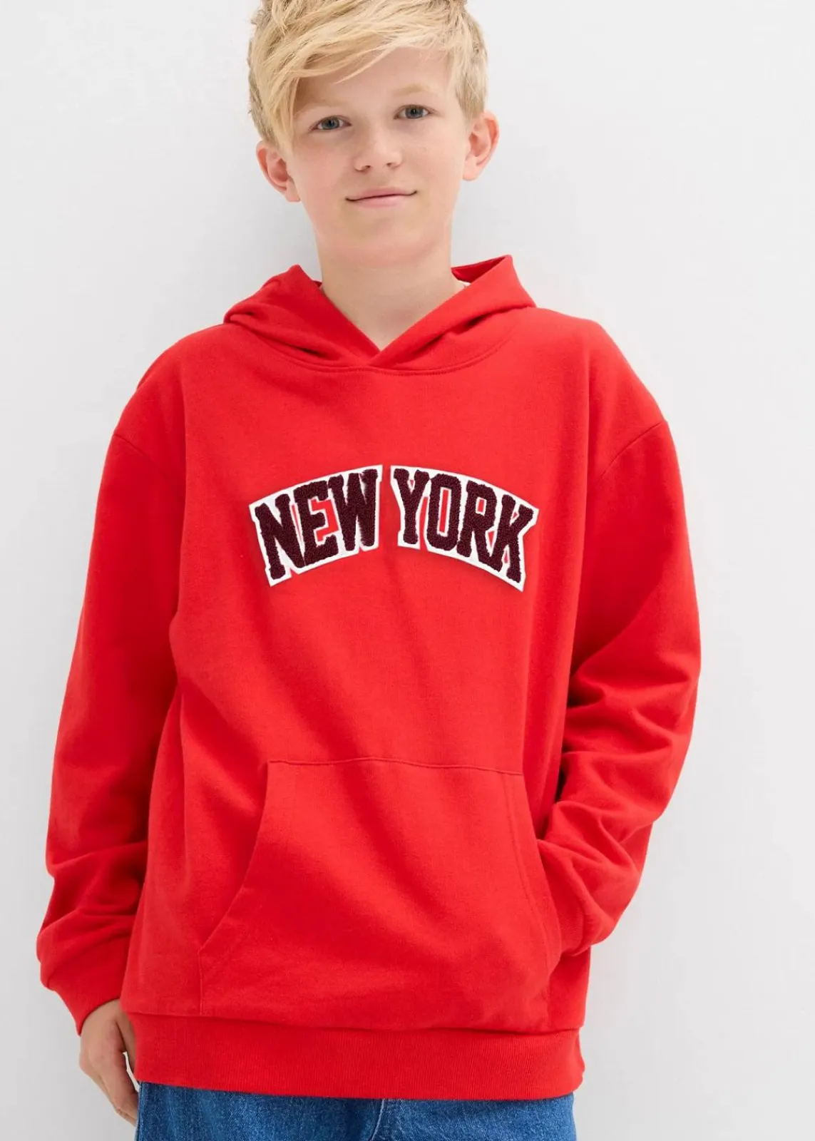 bonprix Jungen 9-16 Jahre·Bademode|Jungen 9-16 Jahre·Sweat & Strick|Hoodie aus reiner Baumwolle erdbeere