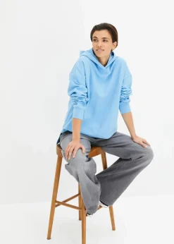 bonprix Bekleidung·Blusen & Tuniken|Sweat|Hoodie aus reiner Baumwolle babyblau
