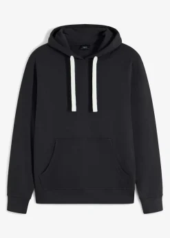 bonprix Sweat|Basics|Hoodie aus reiner Baumwolle schwarz