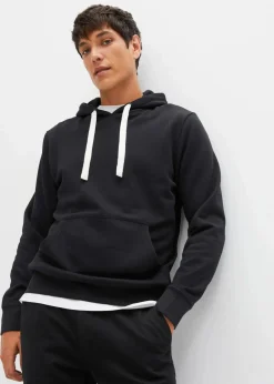 bonprix Sweat|Basics|Hoodie aus reiner Baumwolle schwarz