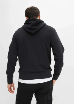bonprix Sweat|Basics|Hoodie aus reiner Baumwolle schwarz