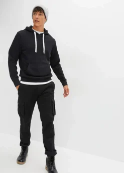 bonprix Sweat|Basics|Hoodie aus reiner Baumwolle schwarz
