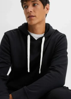 bonprix Sweat|Basics|Hoodie aus reiner Baumwolle schwarz