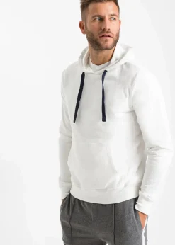 bonprix Sweat|Basics|Hoodie aus reiner Baumwolle wollweiß