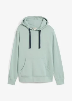 bonprix Sweat|Basics|Hoodie aus reiner Baumwolle graugrün