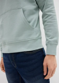 bonprix Sweat|Basics|Hoodie aus reiner Baumwolle graugrün