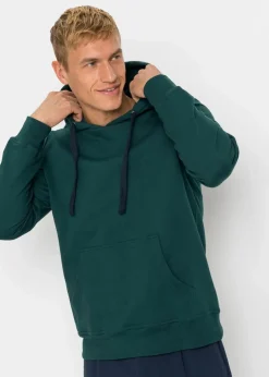 bonprix Große Größen|Basics|Hoodie aus reiner Baumwolle tiefgrün