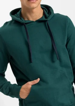 bonprix Große Größen|Basics|Hoodie aus reiner Baumwolle tiefgrün