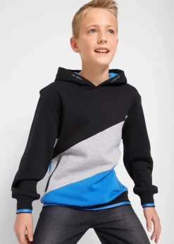 bonprix Jungen 9-16 Jahre·Bademode|Jungen 9-16 Jahre·Sweat & Strick|Hoodie aus reiner Bio-Baumwolle dunkelblau/dunkeltürkis/wiesengrün bedruckt