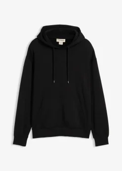 bonprix Große Größen|Basics|Hoodie aus reiner Bio-Baumwolle, Loose Fit schwarz