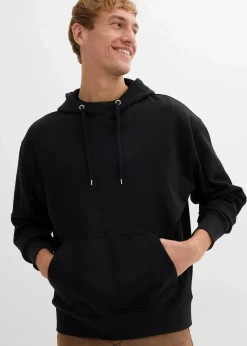 bonprix Große Größen|Basics|Hoodie aus reiner Bio-Baumwolle, Loose Fit schwarz
