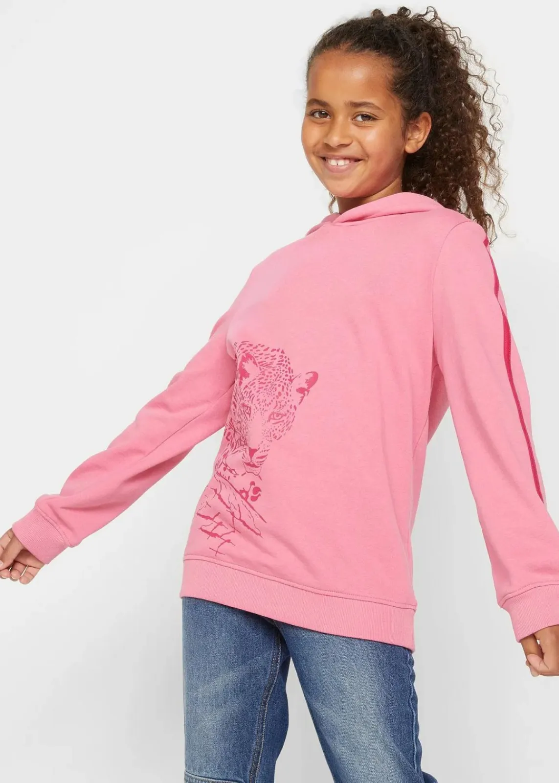 bonprix Mädchen 9-16 Jahre·Sweat & Strick|Mädchen 2-8 Jahre·Nachhaltigere Materialien|Hoodie aus reiner Bio-Baumwolle mattpink