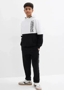 bonprix Jungen 2-8 Jahre·Nachhaltigere Materialien|Jungen 9-16 Jahre·Sweat & Strick|Hoodie aus reiner Bio-Baumwolle weiß/schwarz bedruckt