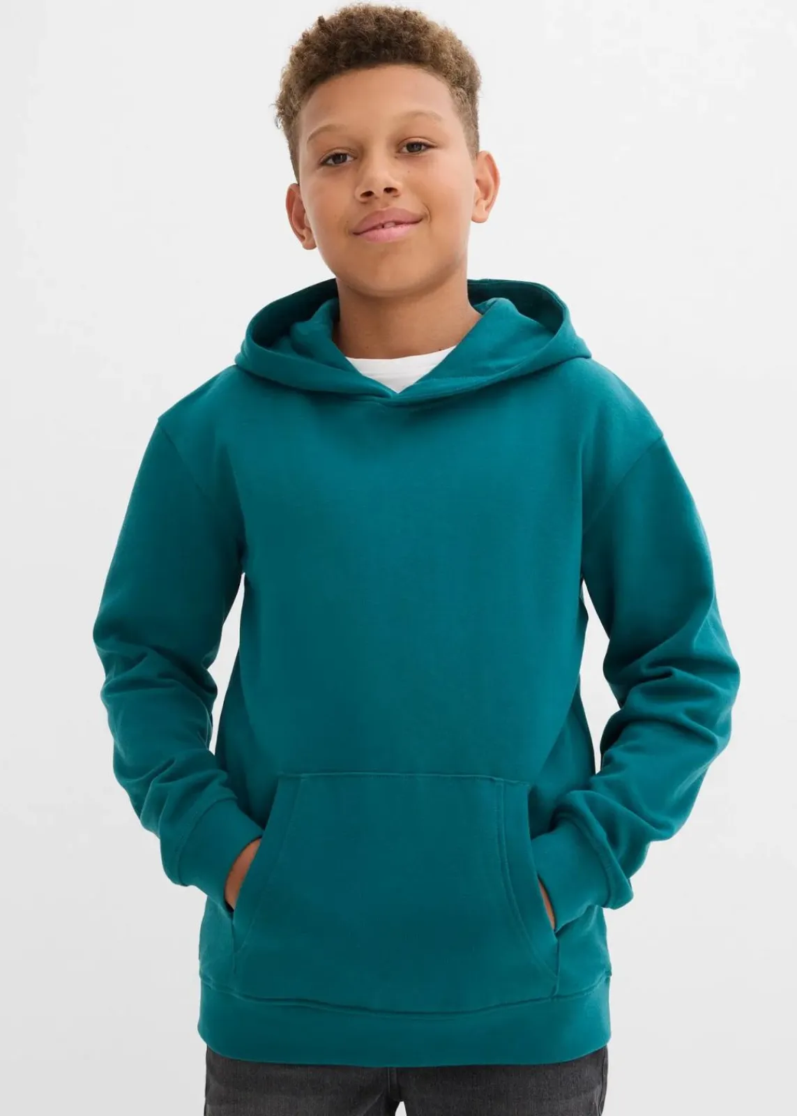bonprix Jungen 2-8 Jahre·Nachhaltigere Materialien|Jungen 9-16 Jahre·Sweat & Strick|Hoodie aus weichem Baumwoll-Mix petrol
