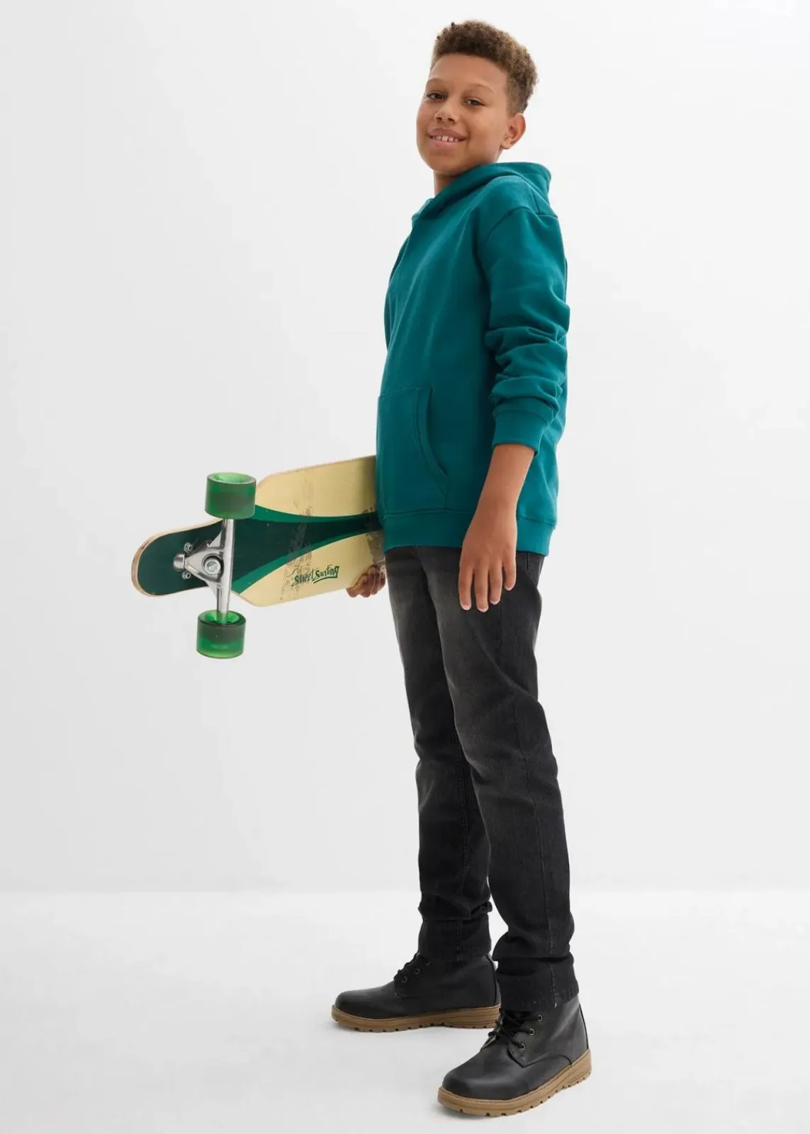 bonprix Jungen 2-8 Jahre·Nachhaltigere Materialien|Jungen 9-16 Jahre·Sweat & Strick|Hoodie aus weichem Baumwoll-Mix petrol