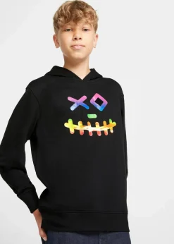 bonprix Jungen 9-16 Jahre·Bademode|Jungen 9-16 Jahre·Sweat & Strick|Hoodie aus weichem Baumwoll-Mix schwarz bedruckt