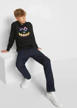 bonprix Jungen 9-16 Jahre·Bademode|Jungen 9-16 Jahre·Sweat & Strick|Hoodie aus weichem Baumwoll-Mix schwarz bedruckt