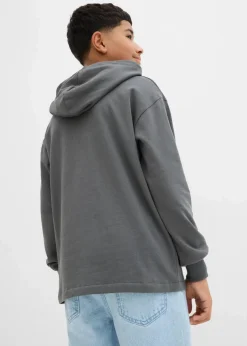 bonprix Jungen 2-8 Jahre·Nachhaltigere Materialien|Jungen 9-16 Jahre·Sweat & Strick|Hoodie mit Graffiti-Print aus reiner Bio-Baumwolle anthrazit bedruckt