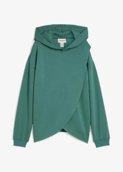 bonprix Sweat|Bekleidung·Blusen & Tuniken|Hoodie mit Kapuze aus softem Viskose-Mix graugrün