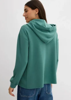 bonprix Sweat|Bekleidung·Blusen & Tuniken|Hoodie mit Kapuze aus softem Viskose-Mix graugrün