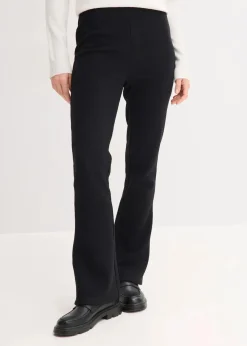 bonprix Bekleidung·Kleider|Hosen|Hose aus Crinkle Jersey schwarz