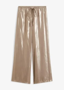 bonprix Bekleidung·Kleider|Hosen|Hose aus glänzendem Satin hellgold metallic
