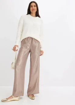 bonprix Bekleidung·Kleider|Hosen|Hose aus glänzendem Satin hellgold metallic