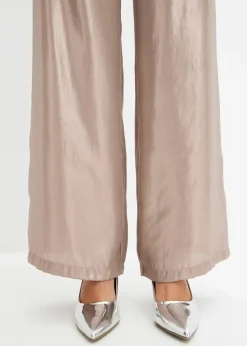 bonprix Bekleidung·Kleider|Hosen|Hose aus glänzendem Satin hellgold metallic