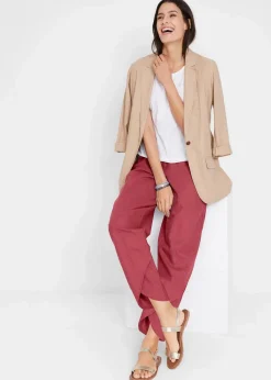 bonprix Hosen|Bekleidung·Kleider|3/4-Hose aus leichtem Leinen-Mix marsalabraun