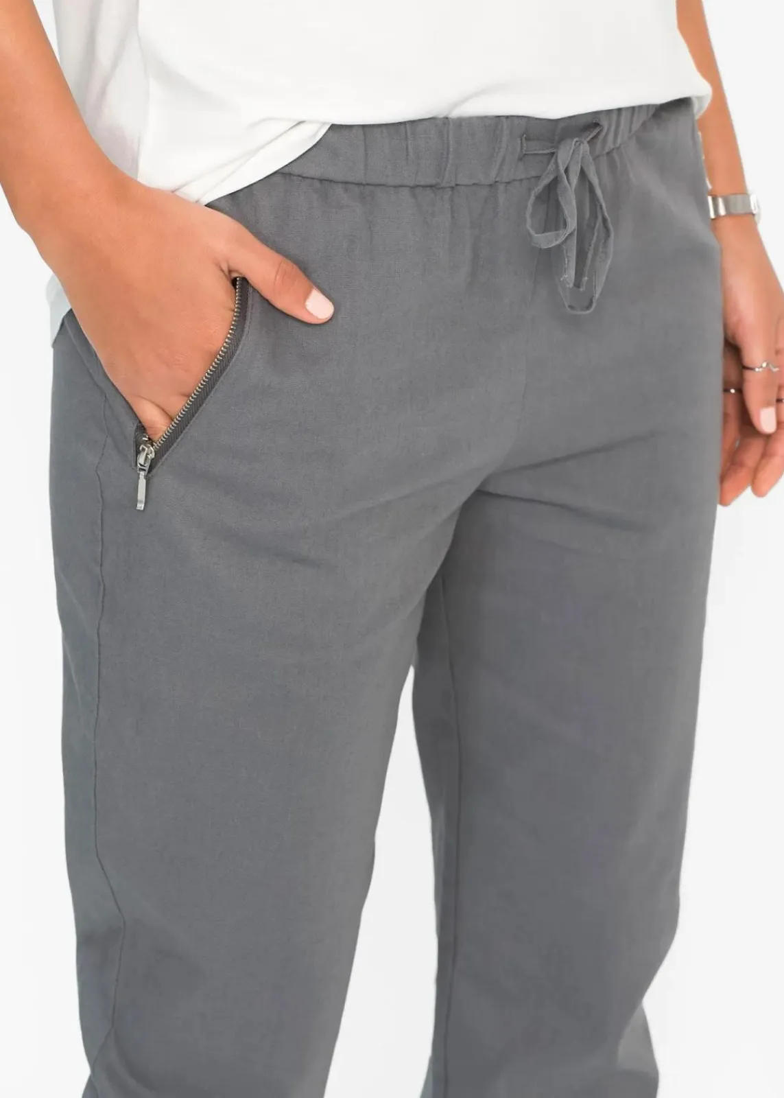 7/8-Hose aus luftigem Leinen-Mix|bonprix Clearance