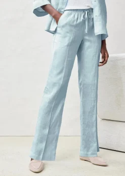 bonprix Bekleidung·Kleider|Premium|Hose aus reinem Leinen eisblau
