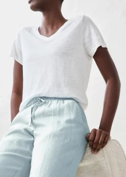 bonprix Bekleidung·Kleider|Premium|Hose aus reinem Leinen eisblau