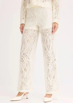 bonprix Hosen|Hose aus Spitze creme