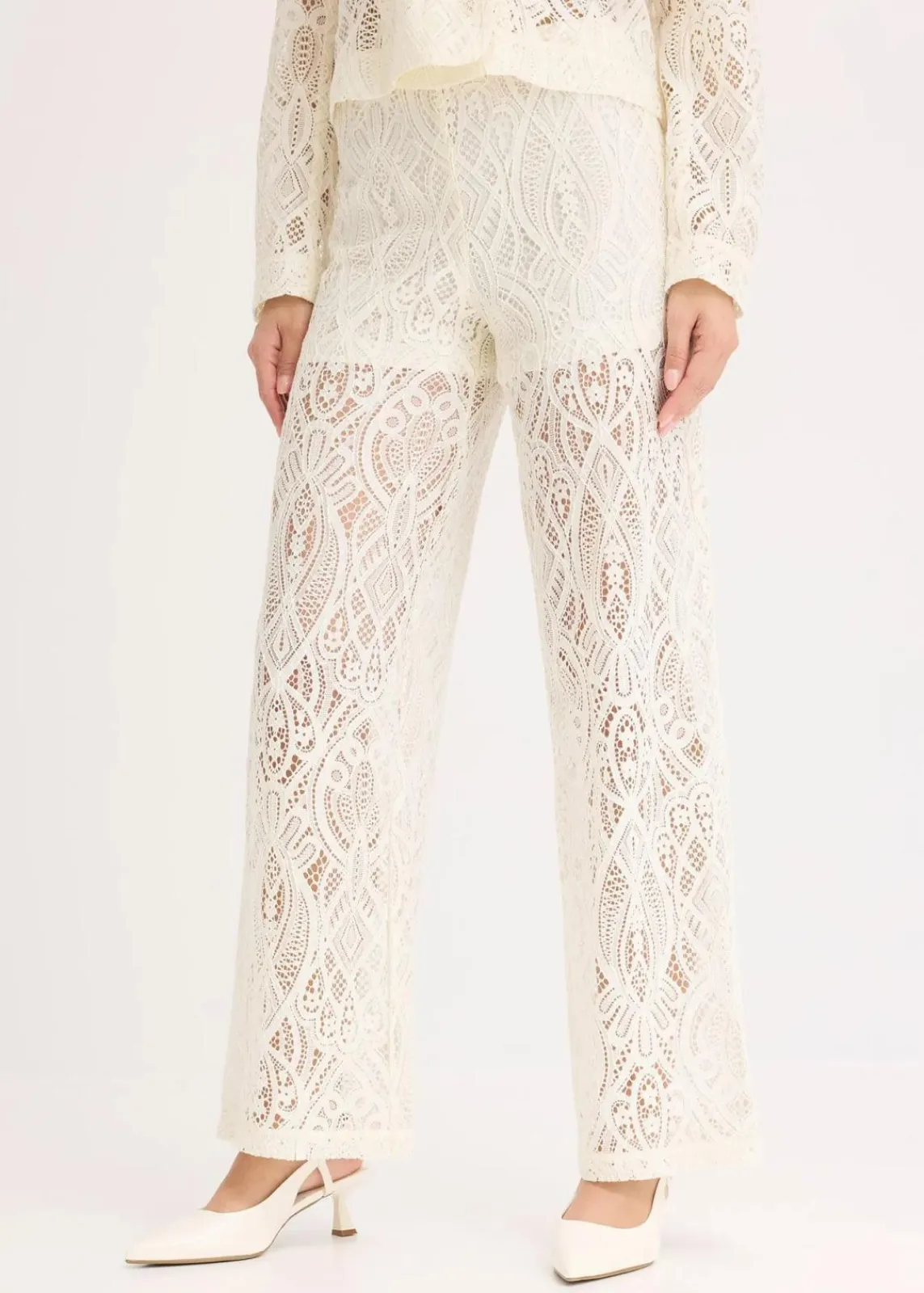 bonprix Hosen|Hose aus Spitze creme