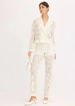 bonprix Hosen|Hose aus Spitze creme