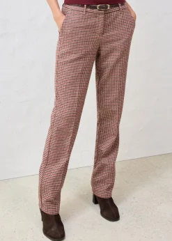 bonprix Bekleidung·Kleider|Premium|Hose aus weichem Woll-Mix mandelbeige/dunkelbraun kariert