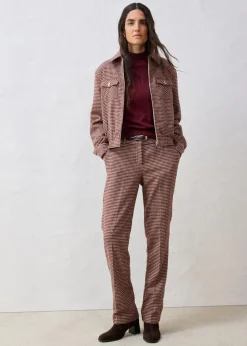 bonprix Bekleidung·Kleider|Premium|Hose aus weichem Woll-Mix mandelbeige/dunkelbraun kariert