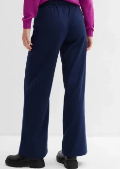 bonprix Bekleidung·Kleider|Hosen|Hose in Wolloptik mit Bequembund dunkelblau