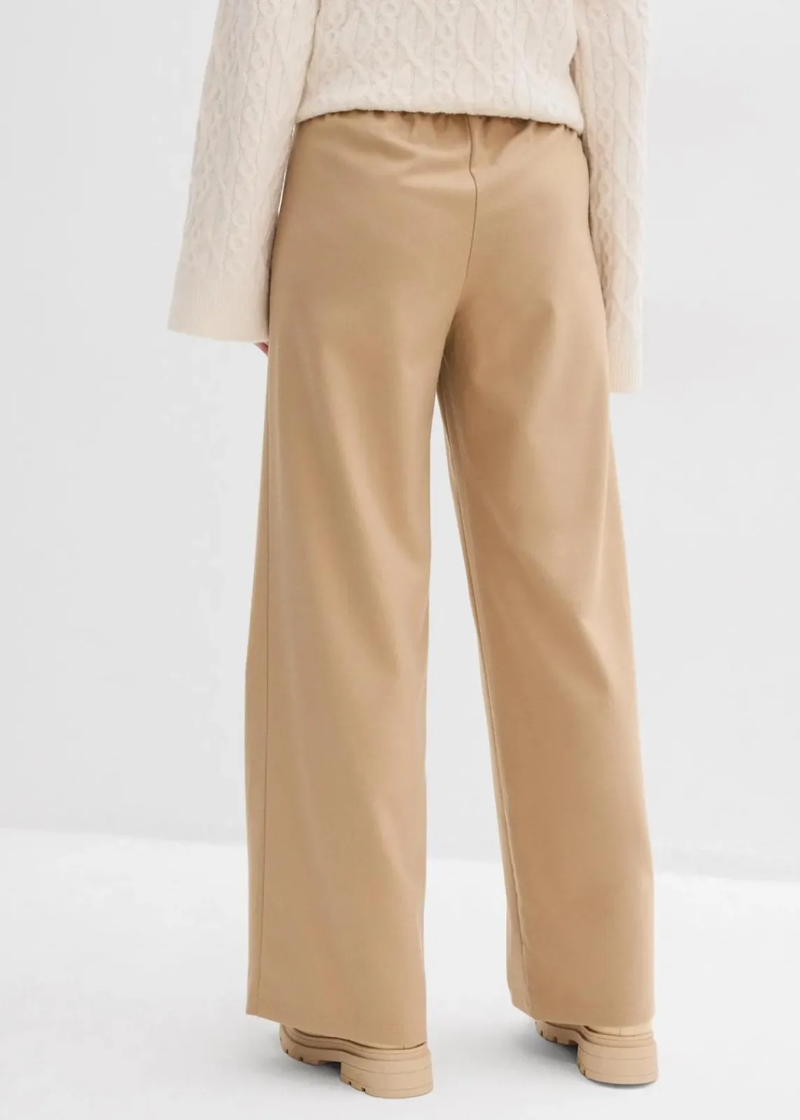 bonprix Hosen|Bekleidung·Kleider|Hose in Wolloptik mit Bequembund hellkhaki